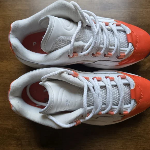 Reebok Allen Iverson Question Mid Sneakers White Orange Navy Men’s 7 / Women’s 8 - Picture 4 of 7